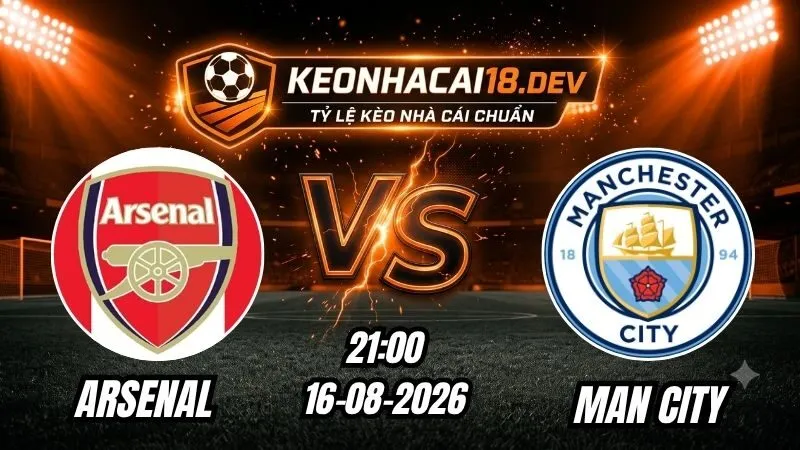 Soi Kèo Trận Arsenal vs Man City 21h00 Ngày 16/08/2026