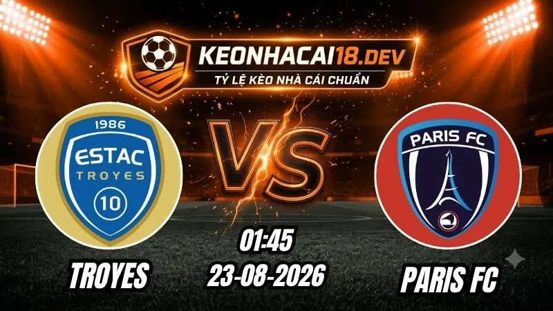 Soi Kèo Trận Troyes vs Paris FC 01h45 Ngày 23/08/2026